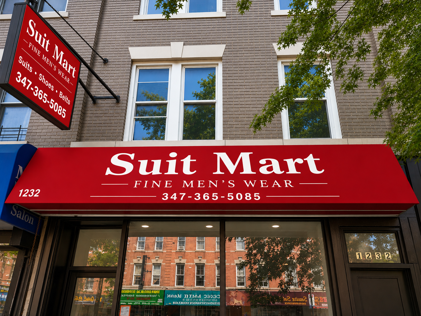 Suit Mart storefront in Flatbush